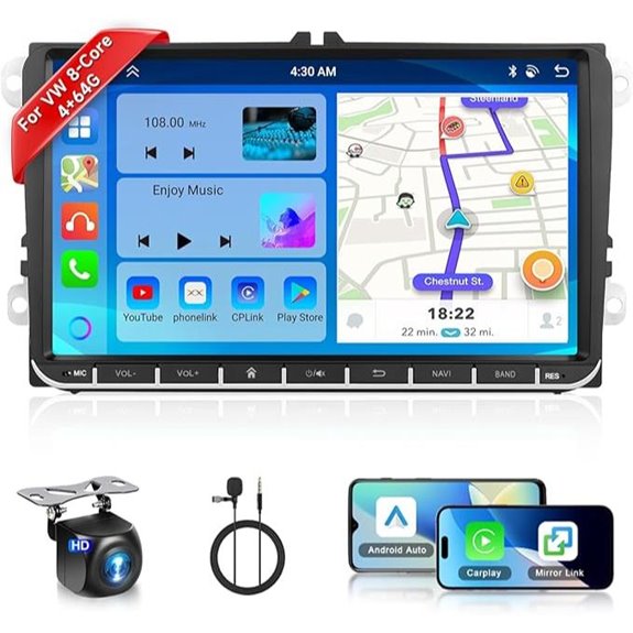 8-Core 4G Car Radio for VW with Touchscreen & Auto