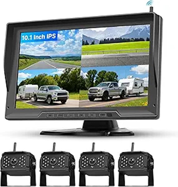 4-Channel 10.1 IPS Waterproof Backup Camera System