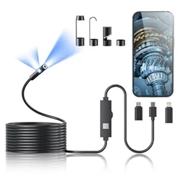 Endoscope Camera with Lights Waterproof Dual-Lens 16.4ft