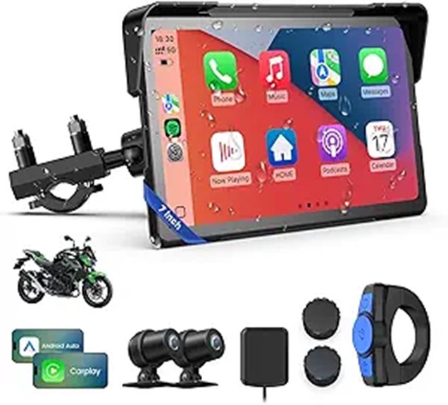 waterproof motorcycle carplay gps