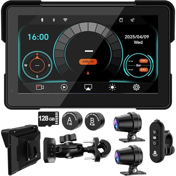 LBW MT700 7 Waterproof Motorcycle CarPlay System
