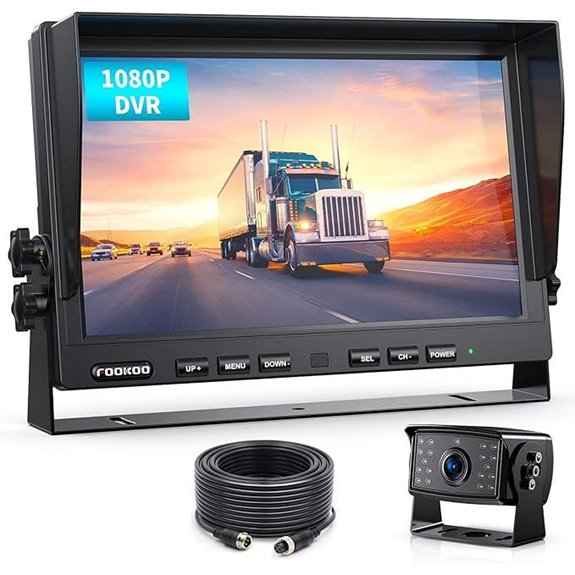 Fookoo 10 Wired Backup Camera System with Monitor