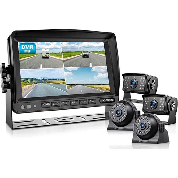 Fookoo 7 Wired Backup Camera System with Recording