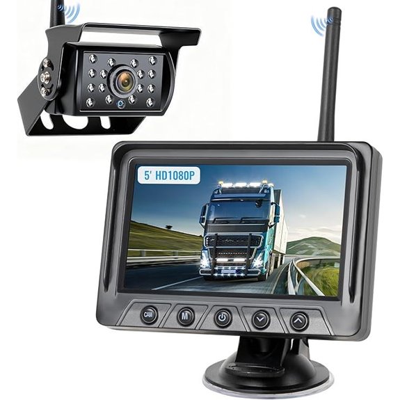 Wireless 1080P RV Backup Camera with 5 Monitor