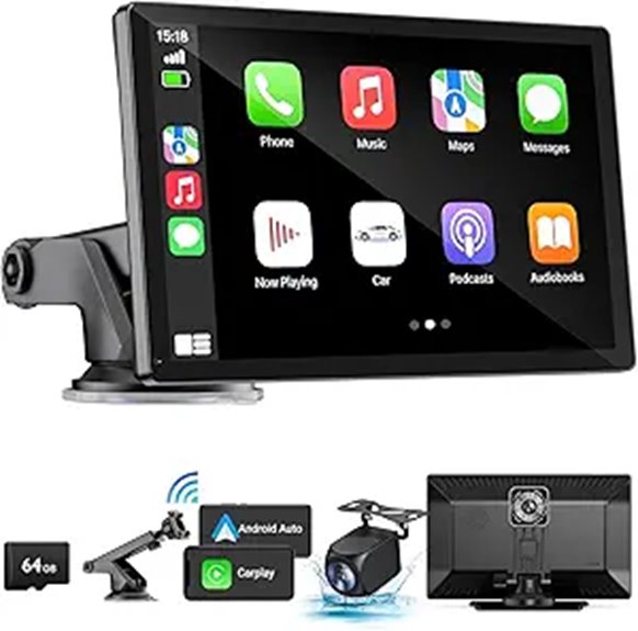 Wireless Apple Carplay 4K Dash Cam with Backup Camera
