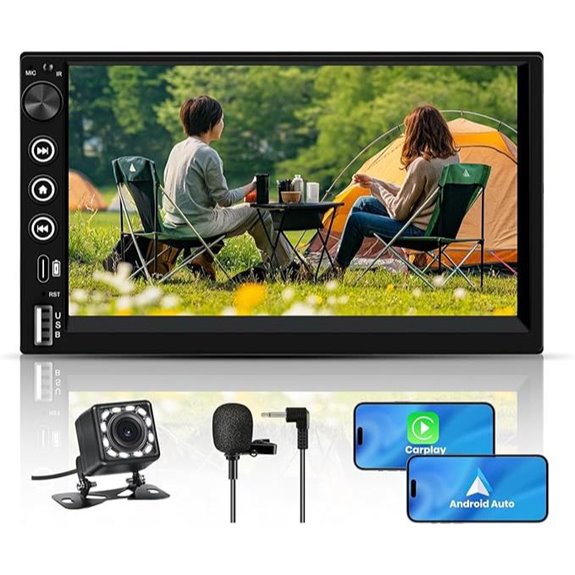 7-Inch Double Din Car Stereo with Wireless CarPlay