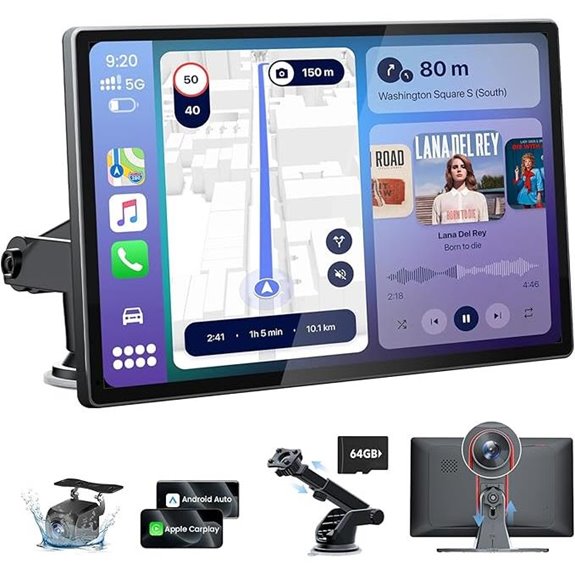 Wireless CarPlay 9 Screen with Dash Cam & GPS