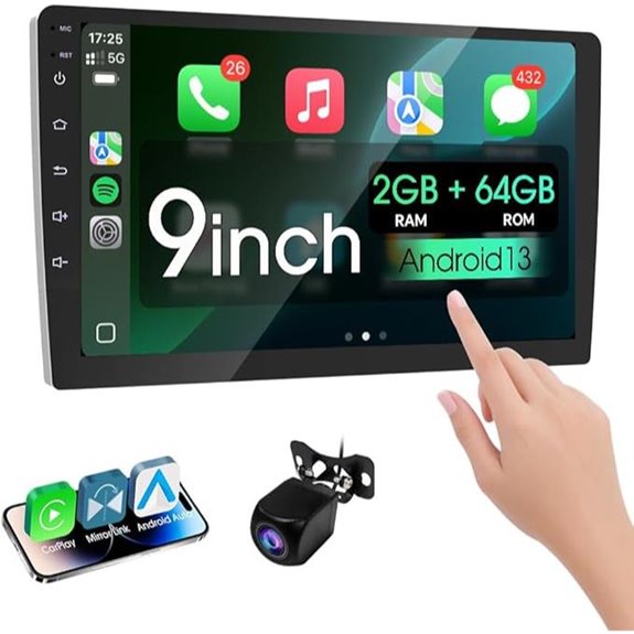 9-Inch Wireless Double Din Car Stereo with Bluetooth