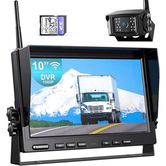 Fookoo 10 Wireless Backup Camera with Monitor