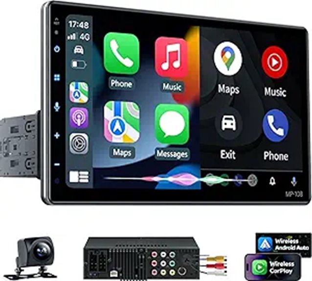 10.1 Wireless Car Stereo with Apple CarPlay & Backup