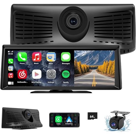 Wireless CarPlay Screen with 2K Dash Cam