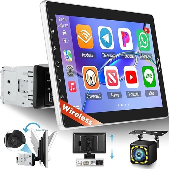 10.1 Car Stereo with Wireless CarPlay & Backup Camera