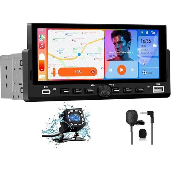 Universal Car Stereo with Wireless CarPlay & Backup Camera