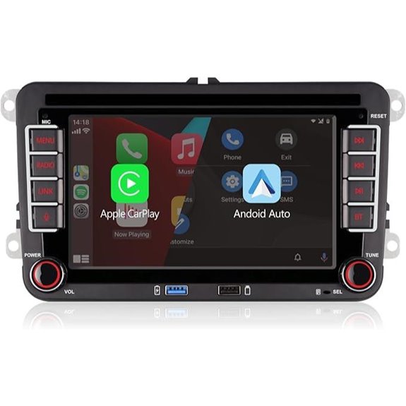 Double Din Car Stereo with Wireless Carplay & Bluetooth