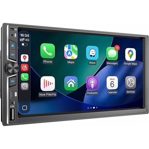 7 Double Din Car Stereo with Wireless CarPlay