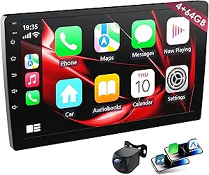 9 Double Din Car Stereo with Wireless Carplay & GPS