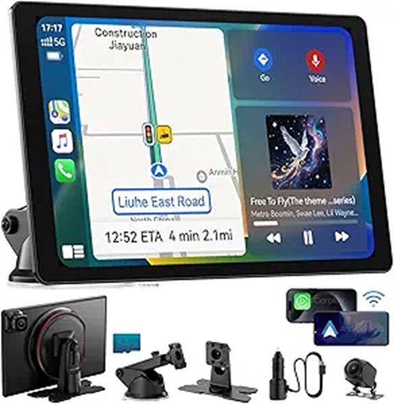 11 Wireless CarPlay Screen with 4K Dash Cam