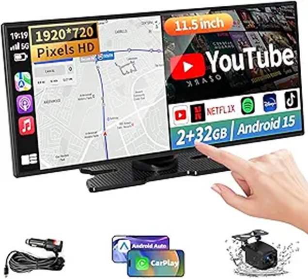11.5 Wireless CarPlay Screen with Apps and Backup Camera