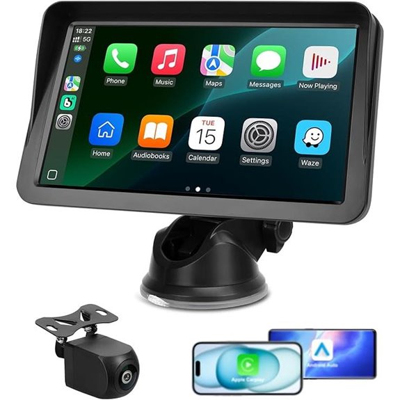 Wireless CarPlay Screen with Backup Camera and GPS