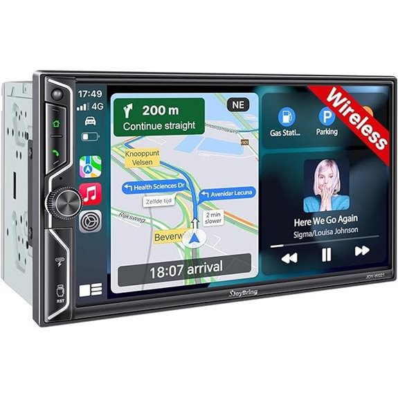 7 Double Din Car Stereo with Wireless CarPlay