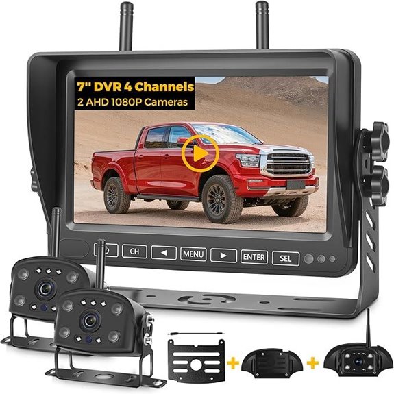 Wireless Backup Camera System with 2 HD Cameras
