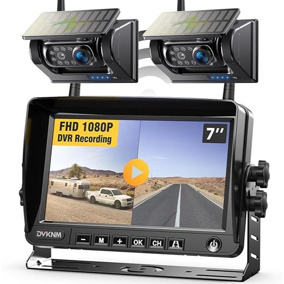 Magnetic Solar Wireless Backup Camera System with Monitor