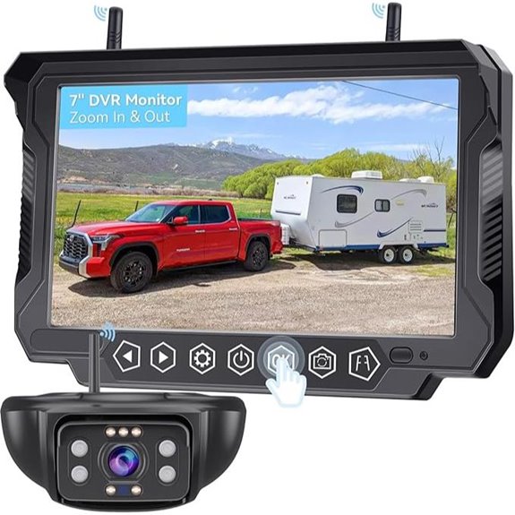 Wireless RV Backup Camera with Recording and Night Vision