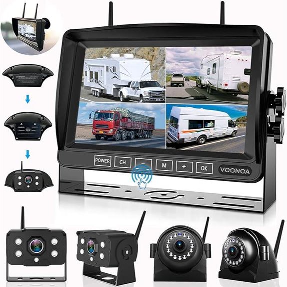 Wireless RV Camera System with Night Vision and Monitor