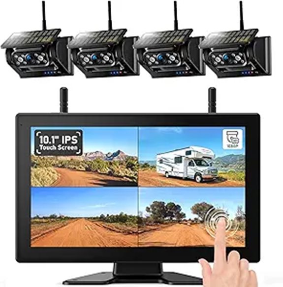 Wireless Solar Backup Camera System with 10.1 Monitor
