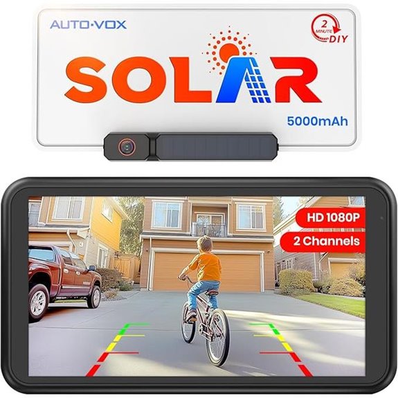 AUTO-VOX Solar Wireless Backup Camera with Monitor