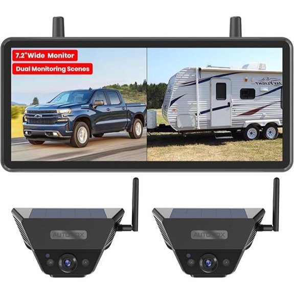Wireless Solar Backup Camera System with HD Monitor