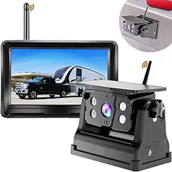 Wireless Solar Backup Camera with 5 HD Monitor