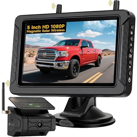 Magnetic Solar Wireless Backup Camera with Monitor