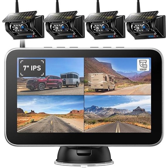 Wireless Solar Backup Camera with 7 Monitor