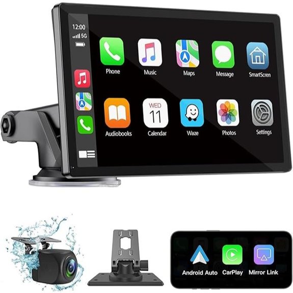 Wireless CarPlay Screen with Touchscreen and GPS