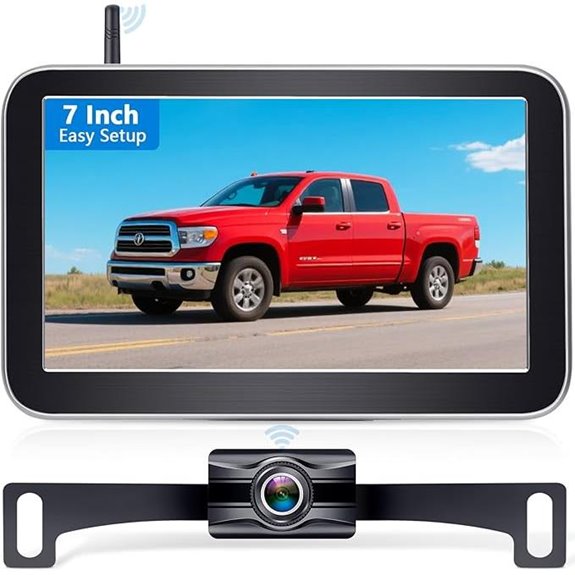Wireless Backup Camera for Trucks with 7-Inch Monitor