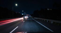 night driving footage safety
