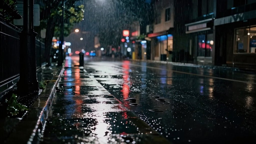 nighttime rain footage test