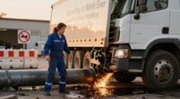 Worst Day At Work Ever: Semi-Truck Rolls Into Pipeline, Area Ruled No-Fly Zone