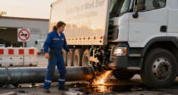 Worst Day At Work Ever: Semi-Truck Rolls Into Pipeline, Area Ruled No-Fly Zone