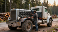 Legendary Twin-Engine Logging Truck Had A 14.6L Diesel V8 Powering The Trailer Too