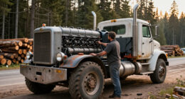 Legendary Twin-Engine Logging Truck Had A 14.6L Diesel V8 Powering The Trailer Too