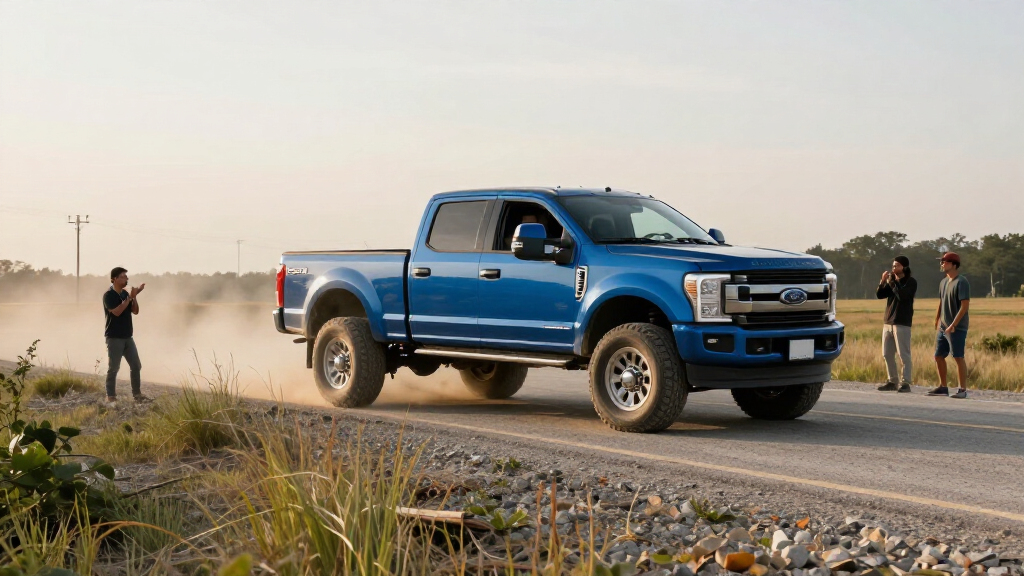 Watch This Goofy Ford Super Duty Bro Truck Roll Over In A Normal Turn